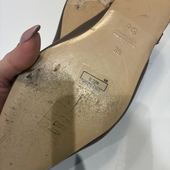 Purificacion Garcia Taupe Leather Mules Sz 39 - Picture 4 of 8